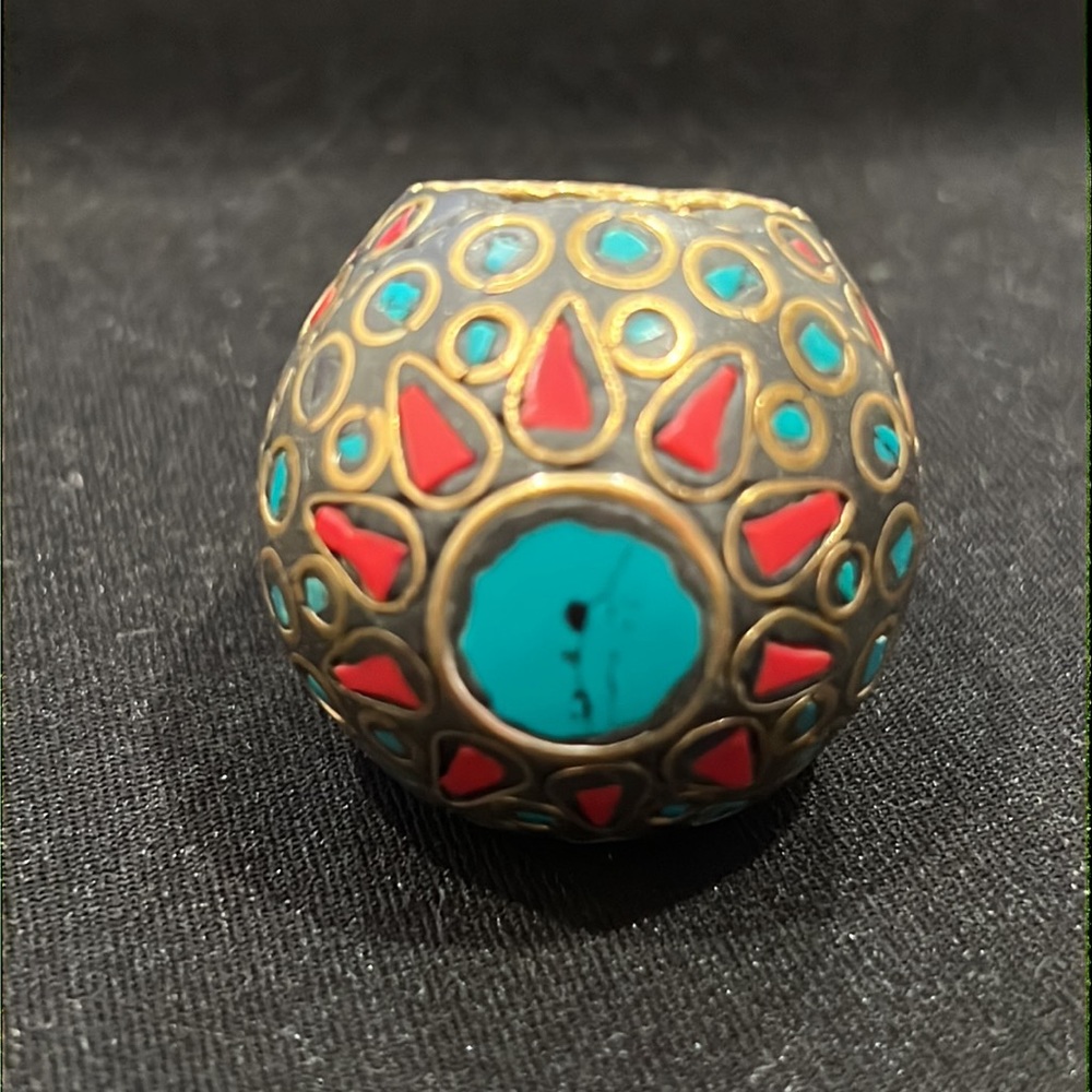 Nepali Brass Inlay Ring